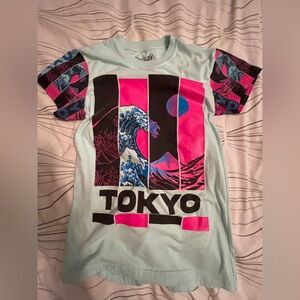 Fresh Laundry Tokyo Teal Mens Small Tshirt Sleeve Detail